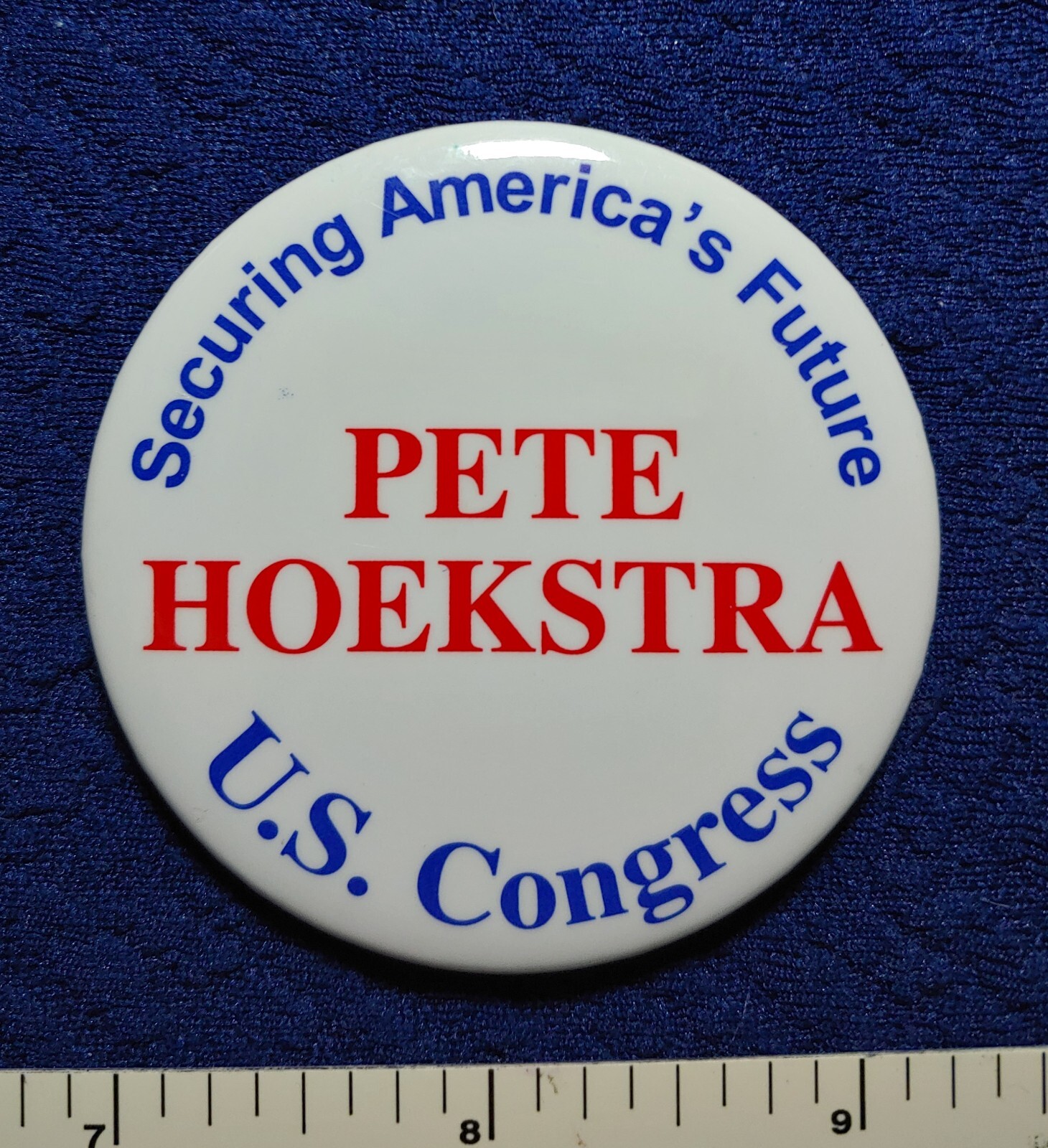 OFFICIAL SECURING FUTURE HOEKSTRA MICHIGAN CONGRESS (R) POLITICAL PINBACK BUTTON