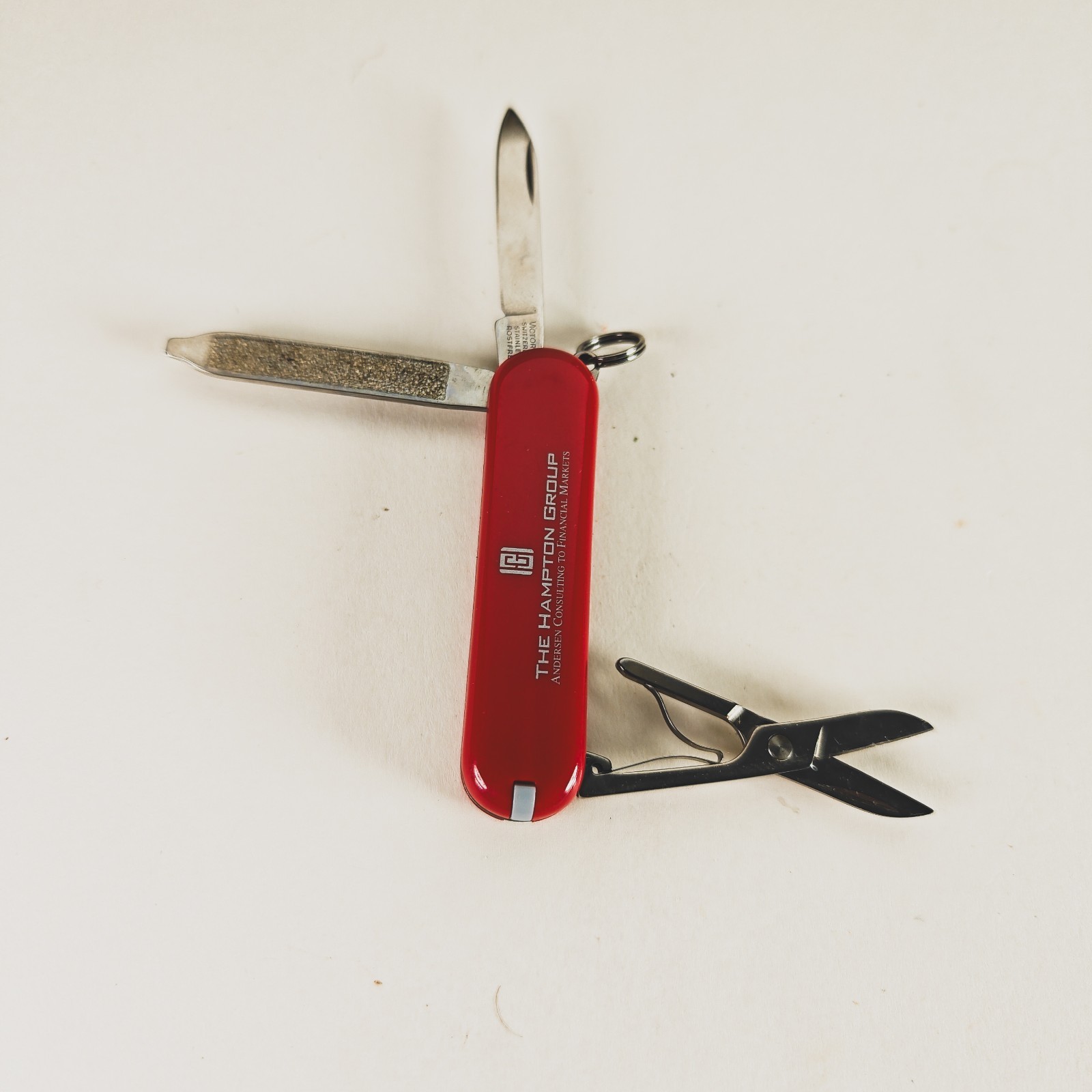 Victorinox Swiss Army Knife 58mm Classic SD Red THE HAMPTON GROUP Logo