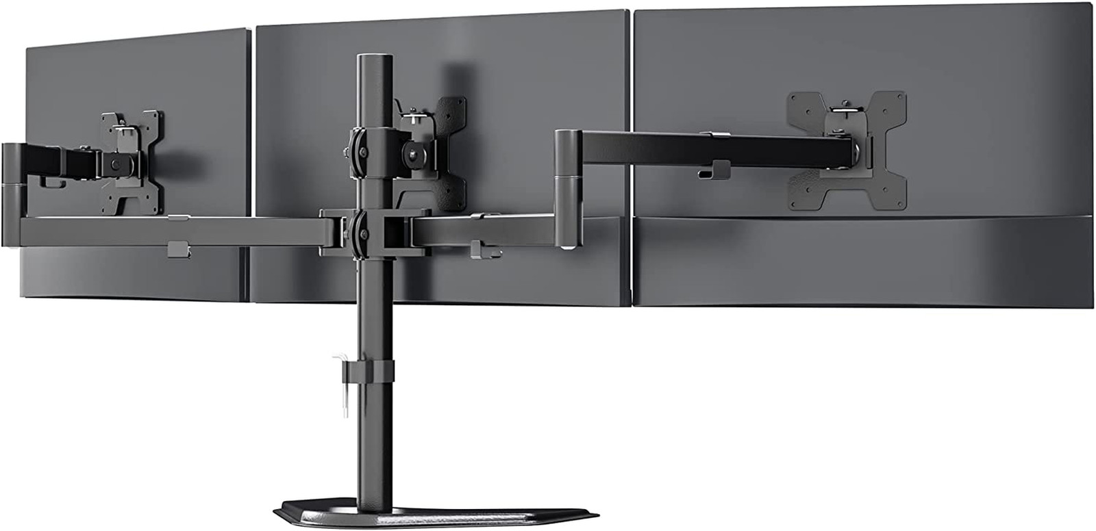 Triple Monitor Stand, Free Standing Three LCD Monitor Fully Adjustable Desk Moun