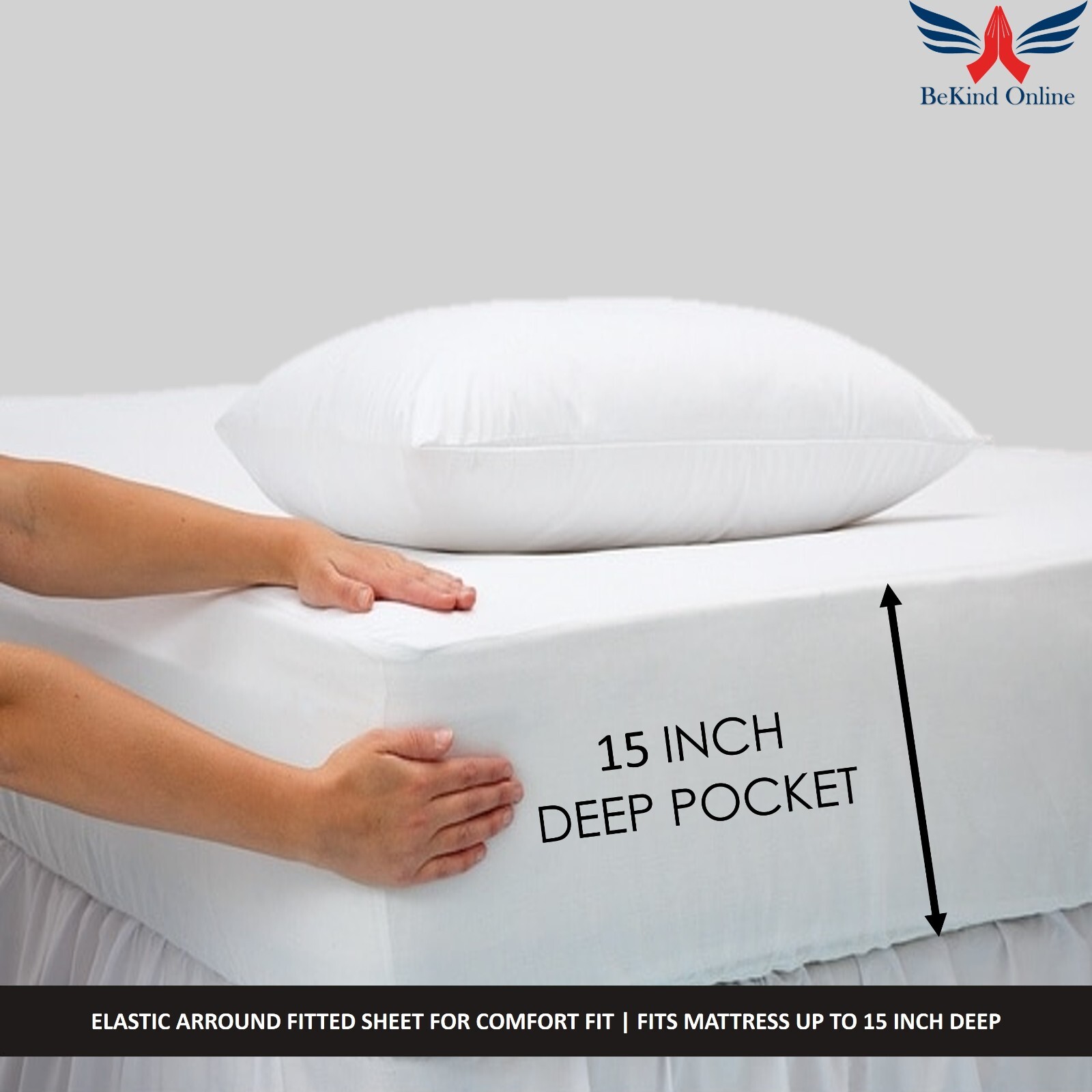Split King Sheet Set for Adjustable Bed, 1000-TC, 100% Egyptian Cotton 15" Deep