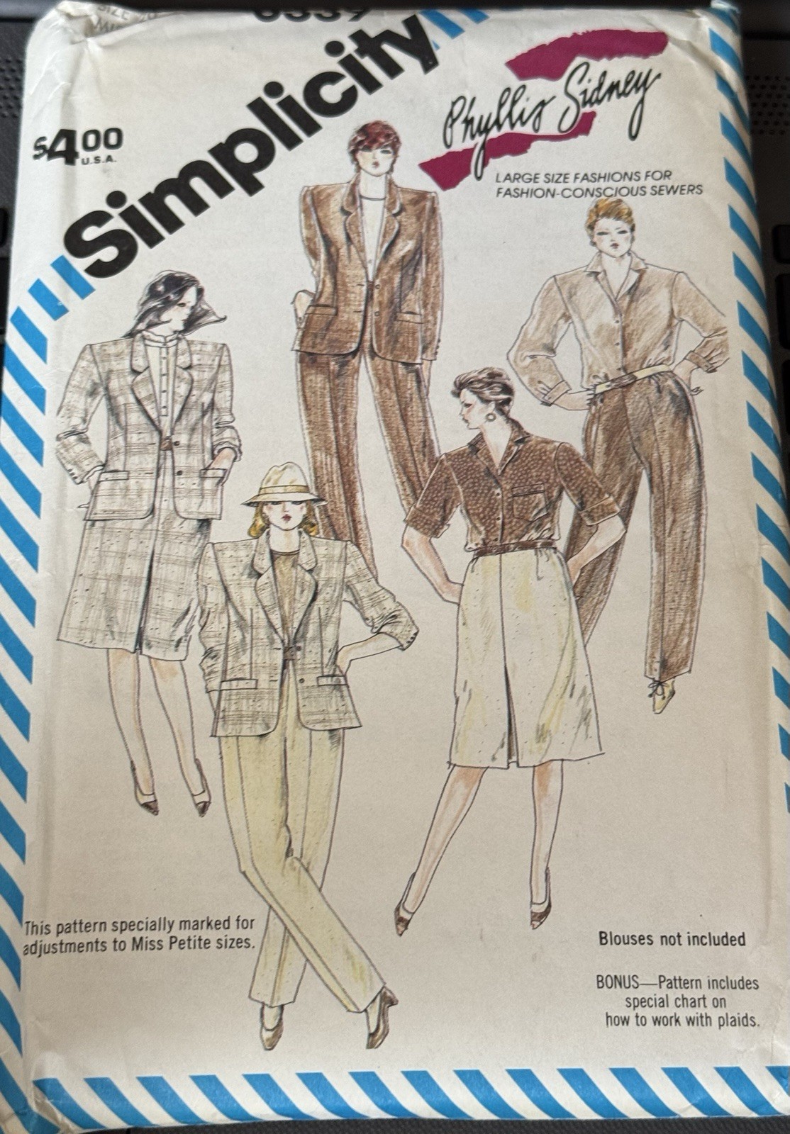 Vtg Simplicity Phyllis Sidney pattern 6339 Misses/Petite Coordinates sz  20 unc