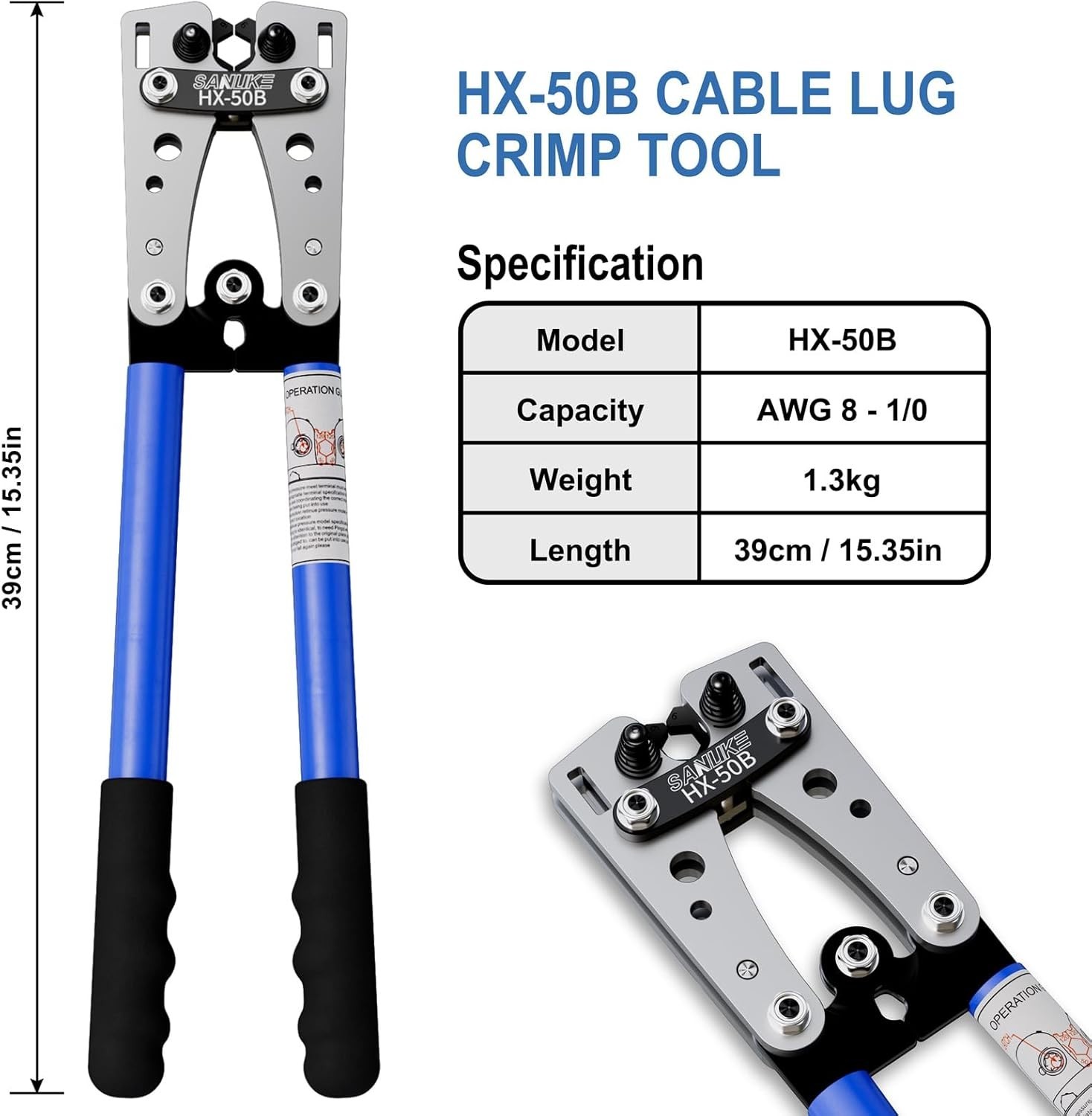 Battery Cable Lug Crimping Tool Kit with Cable Cutter 60pcs Ring Terminals 60pcs