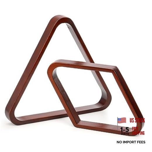 Set of 2 Wooden Billiard Ball Racks, Vintage Solid Wood 8-Ball Triangle Ball