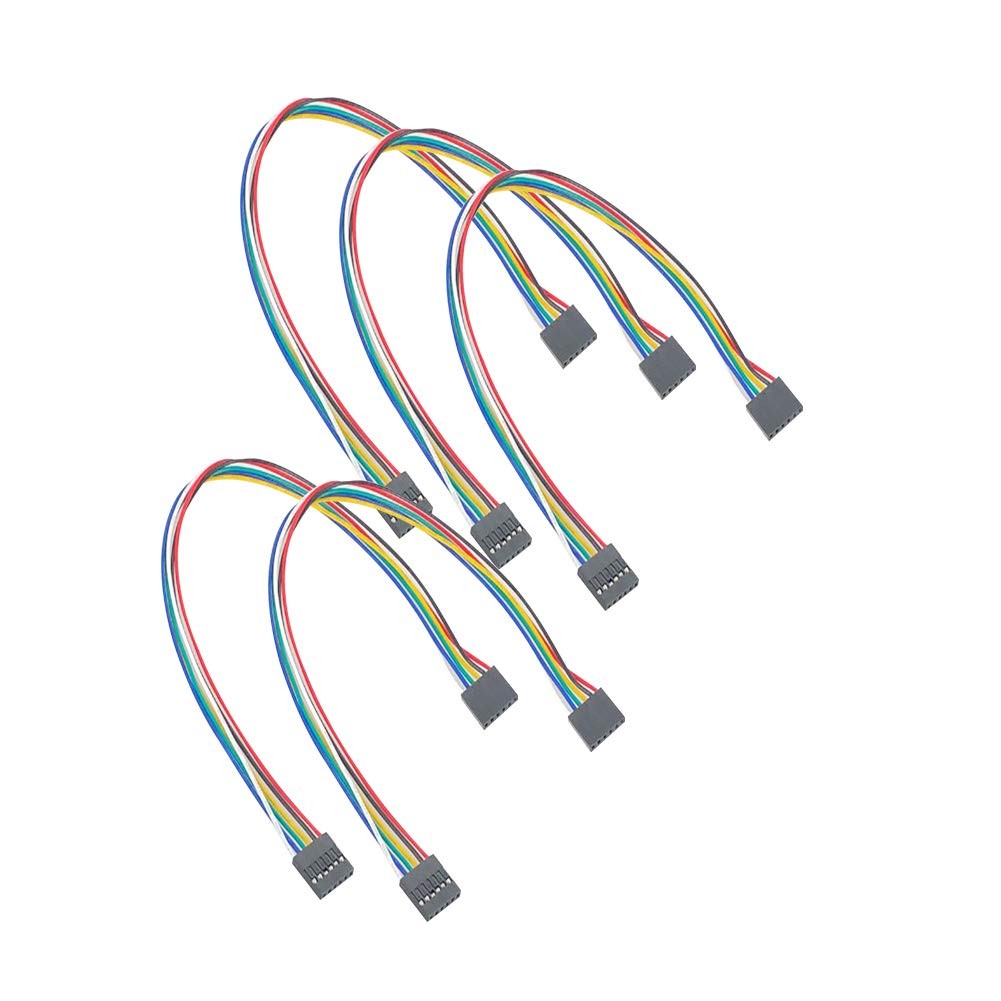 5 PCS 30cm Female To Female 6 Pin Breadboard Jumper Wire 2.54mm Ribbon Cable