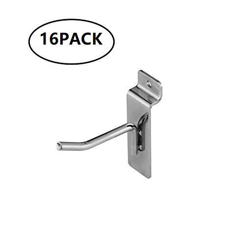 Slatwall Hooks 2 Inch Single Rod Display Panel Hangers Chrome Plate 16 PCS