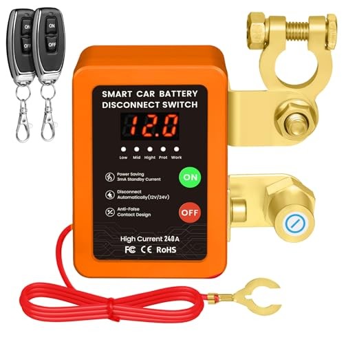 Kill Switch for Car - 12V Remote Battery Disconnect Switch Smart Orange Led