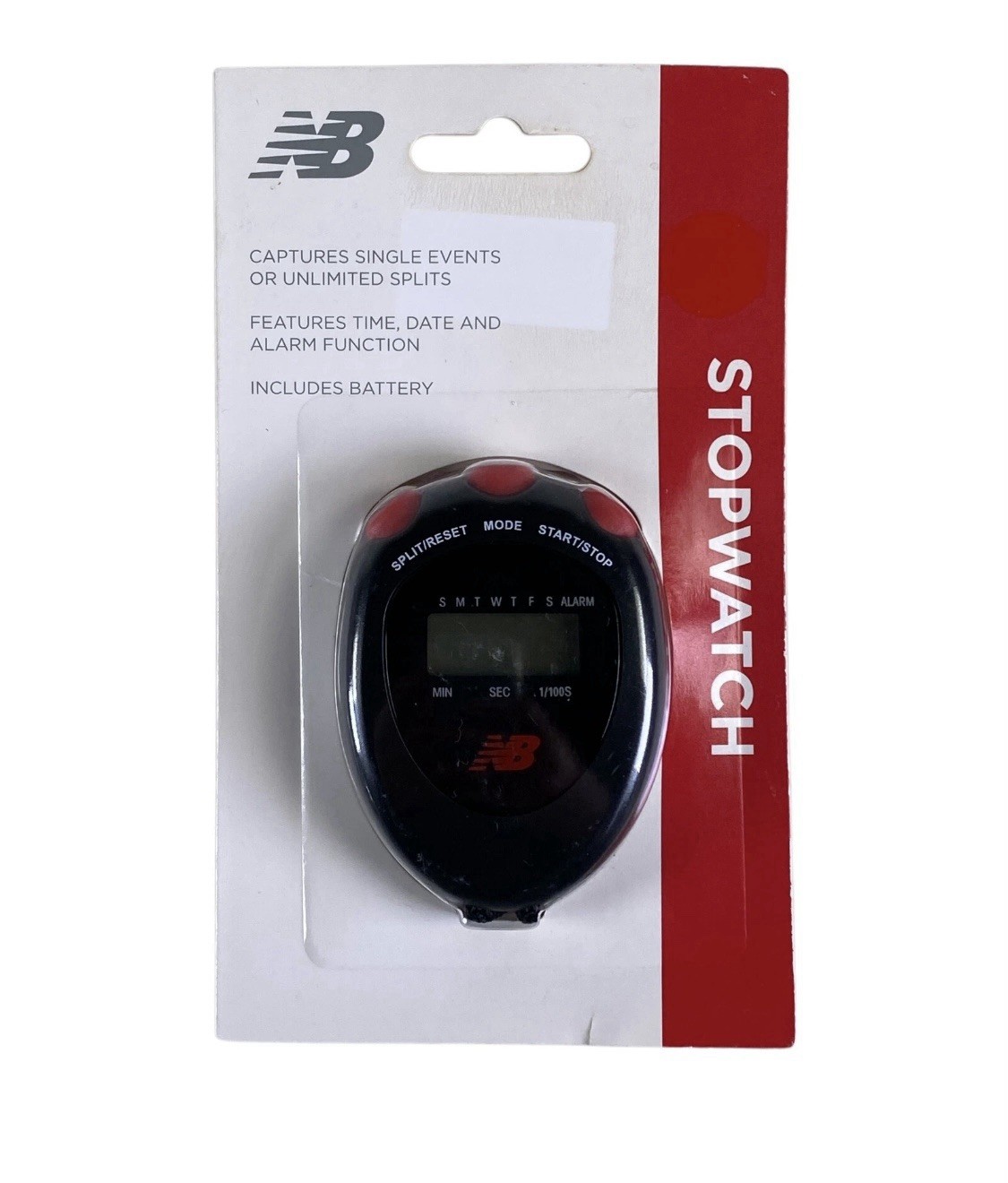 NEW BALANCE Stopwatch Alarm, Stop Watch, Date, Unlimited Splits, lanyard NEW!