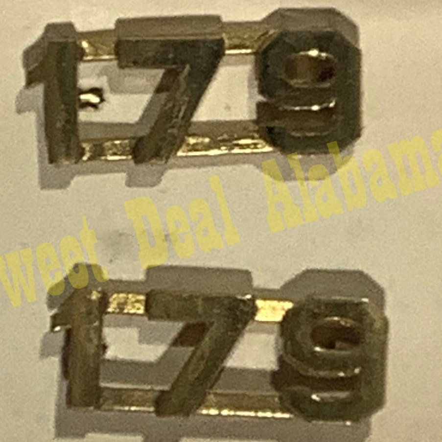 Early/Mid 1900s Brass C-Clasp "179" Collar Device 3/8"H Hat / Lapel Pins Set