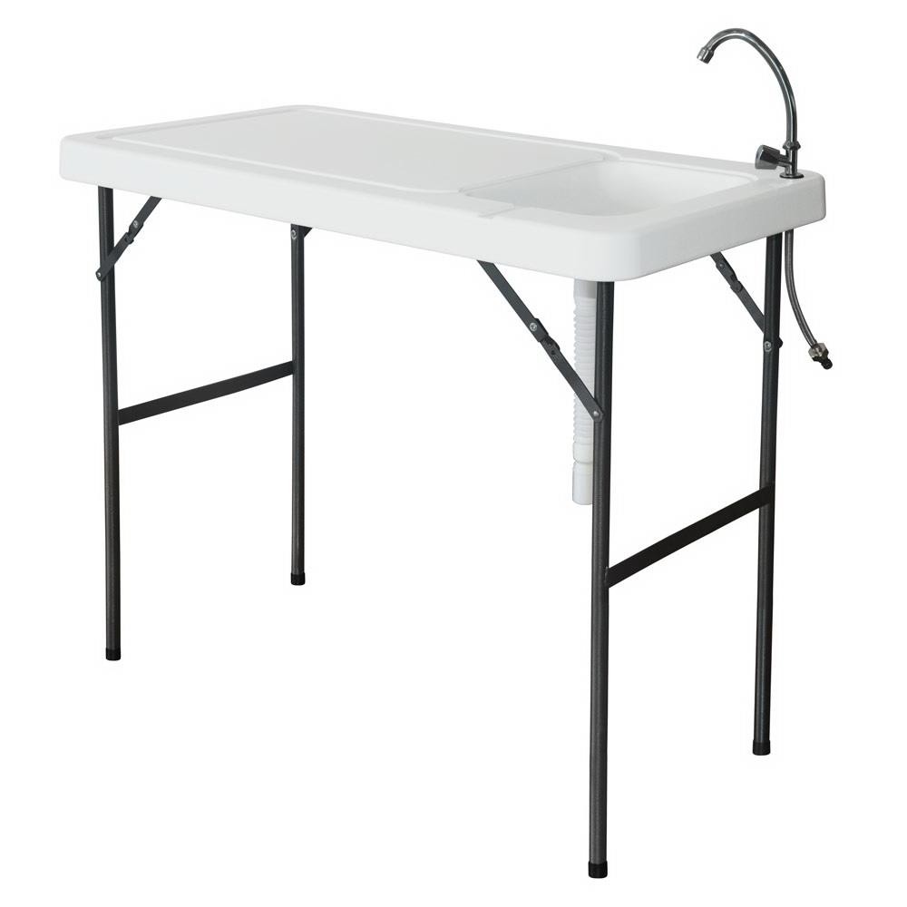 Outdoor Folding Portable Fish Hunting Cleaning Cutting Table Camping Sink Faucet