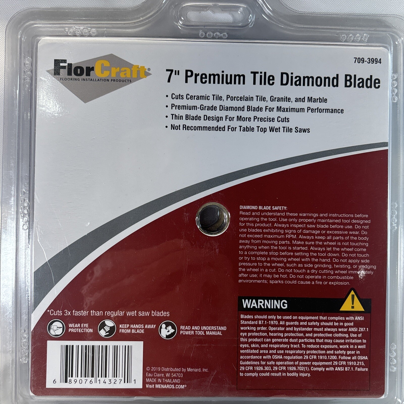 FlorCraft 7" Premium Tile Diamond Blade Cuts 3x Faster
