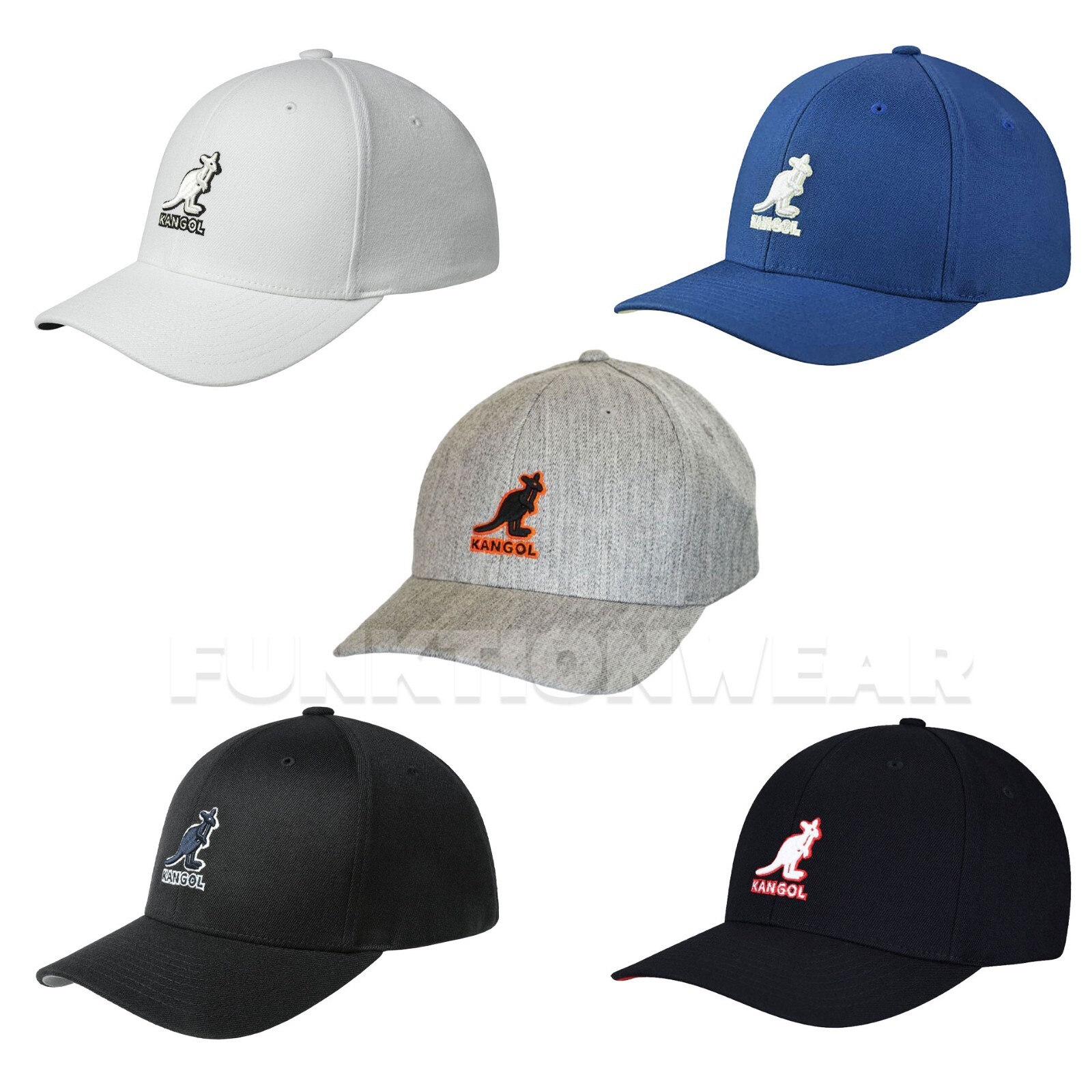KANGOL 100% Authentic 3D WOOL FLEXFIT BASEBALL Hat - 5128BC