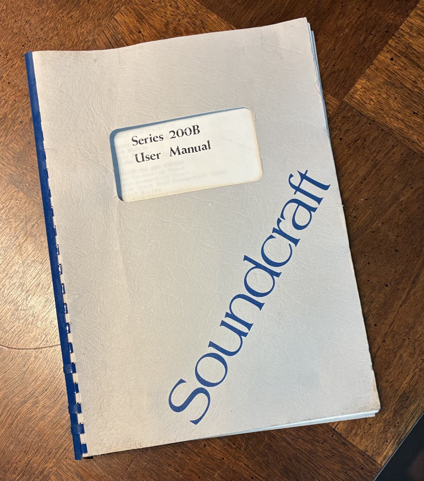 Soundcraft 200B Manual - for 16 channel audio mixing board. Very Good condition.