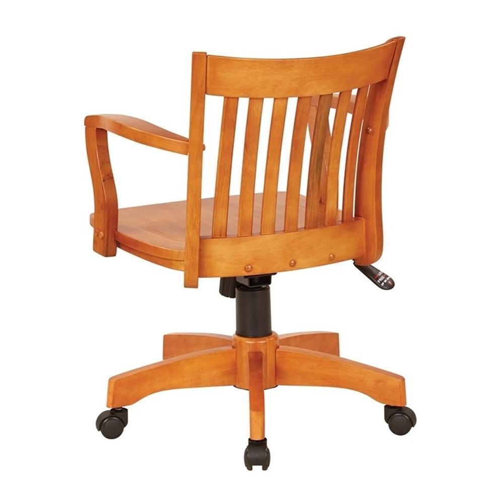 Bowery Hill Traditional Wood Bankers Office Chair in Fruit Brown