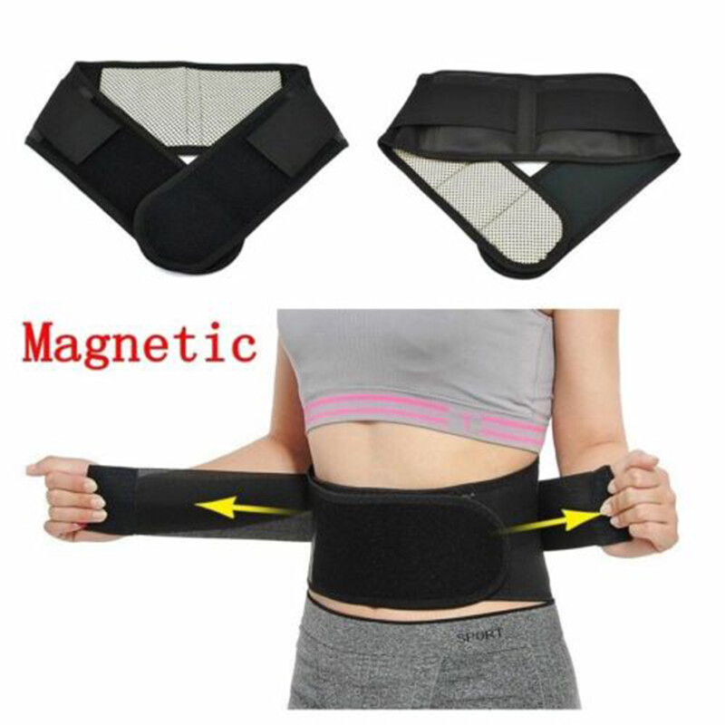 Self Heating Magnetic Back Support Lower Lumbar Brace Adjust Belt Pain Relief