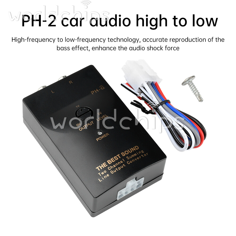 PH-2 Level Car Speaker High to Low Subwoofer Audio Converter With Delay Function
