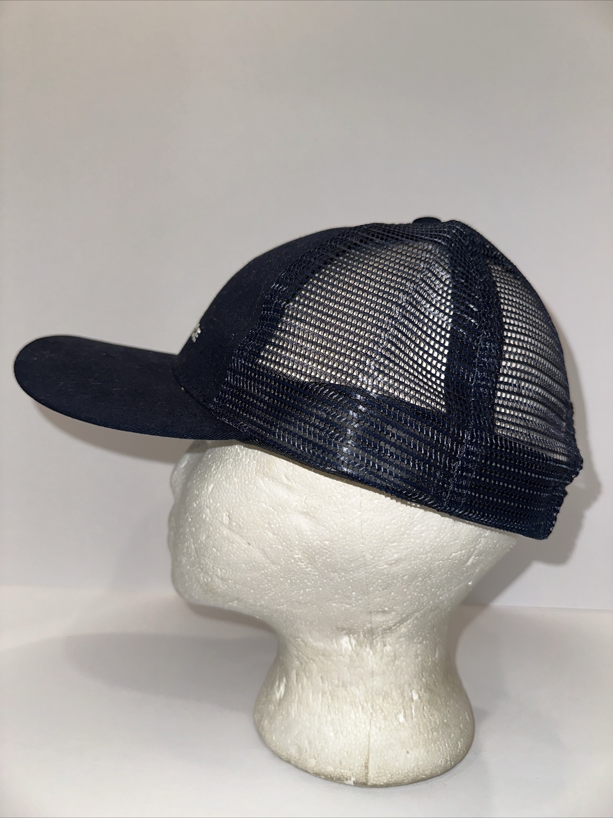 U.S. Air Force White on Navy Blue Fabric Mesh Hat Cap Hook Loop