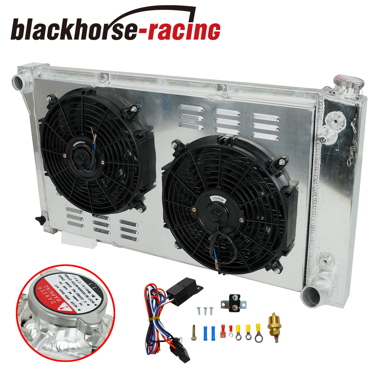 FOR 67-72 CHEVY/GMC C/K10 20 30 PICKUP TRUCK 3ROW RADIATOR+SHROUD+FAN THERMOSTAT