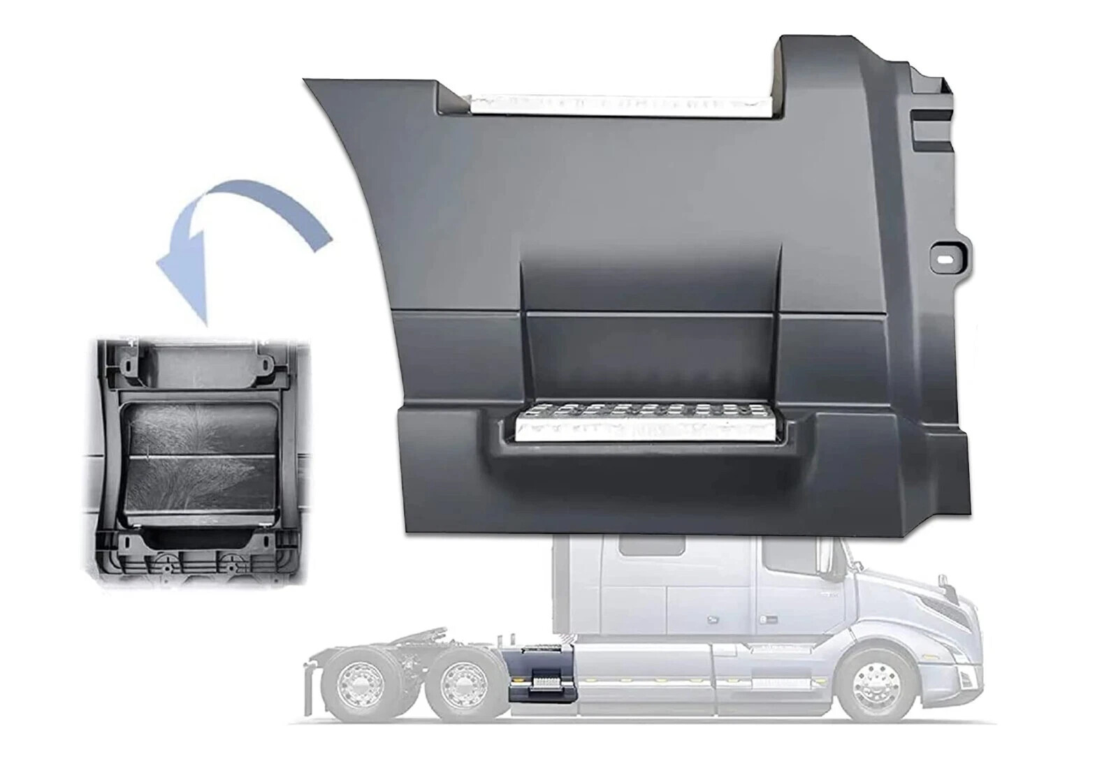 Rear Step Side Fairing Panel Right 27" (65 cm) Compatible with Volvo VNL 2018+