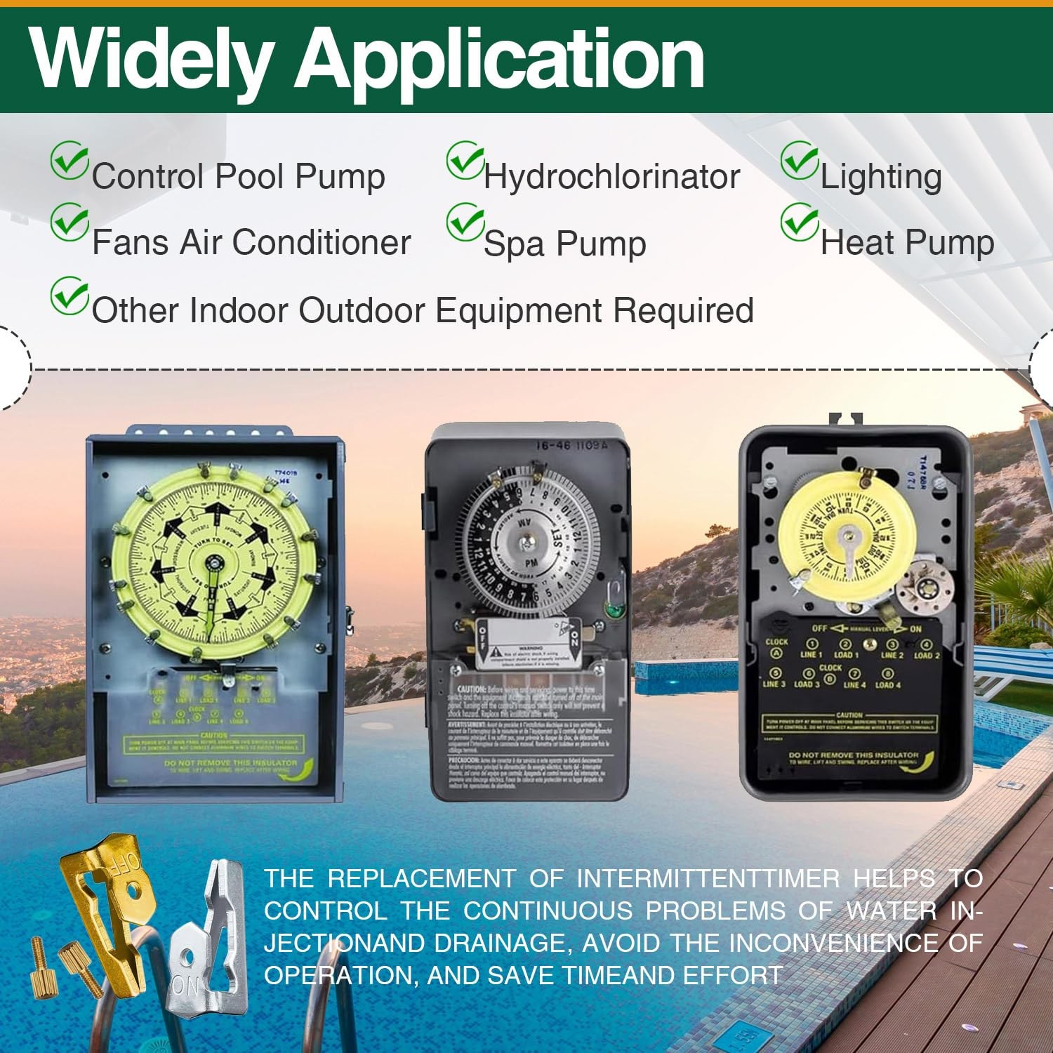 4 Pcs Pool Timer On Off Clips, Compatible with 156T1978A Intermatic Pool Timer T