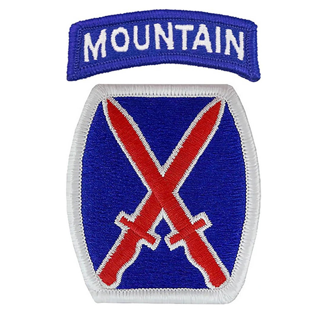 10th Infantry Division Color Patch with Mountain Tab-Veteran Owned Business