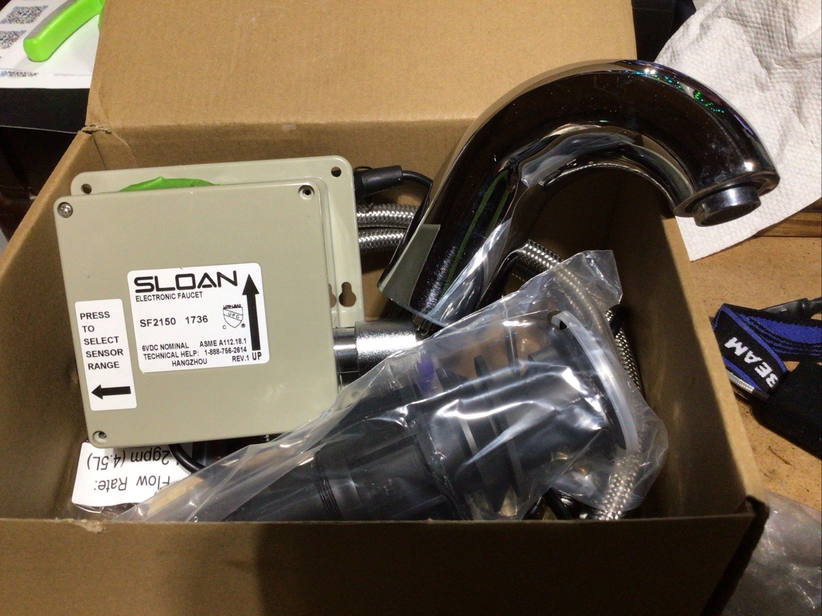 SLOAN SF2150 Bathroom Sink Touchless Faucet Deck Mount SFP-40 control box Chrome