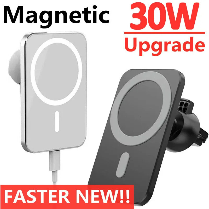 Upgraded 30W Magnetic Wireless Car Charger Vent Mount Fast Charging phone holder