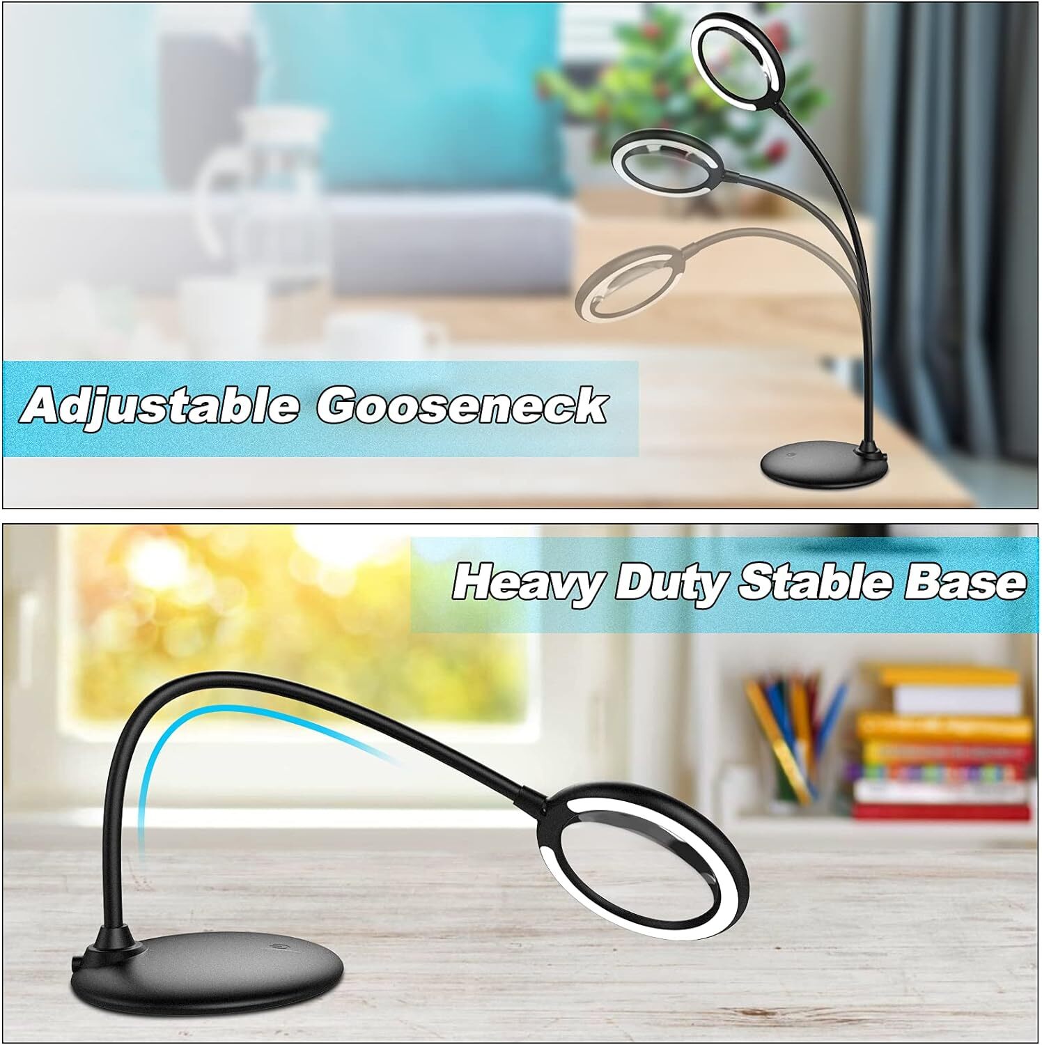 5X Rechargeable Magnifying Lamp with Dimmable Light and Stand for Hobbies