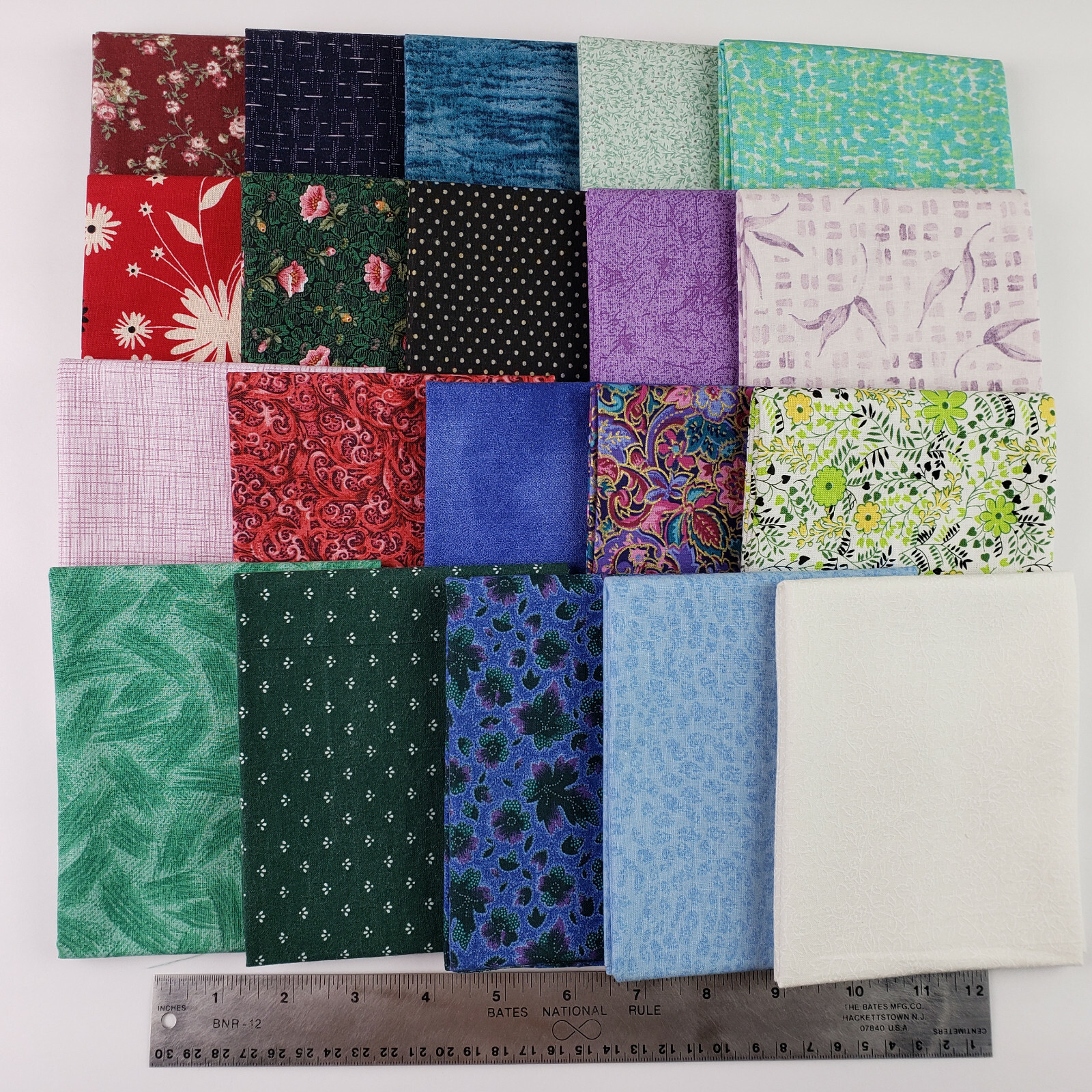 20 Fat Quarters 100% Cotton Fabric Quilting Sewing Crafts Multi Colors/Prints