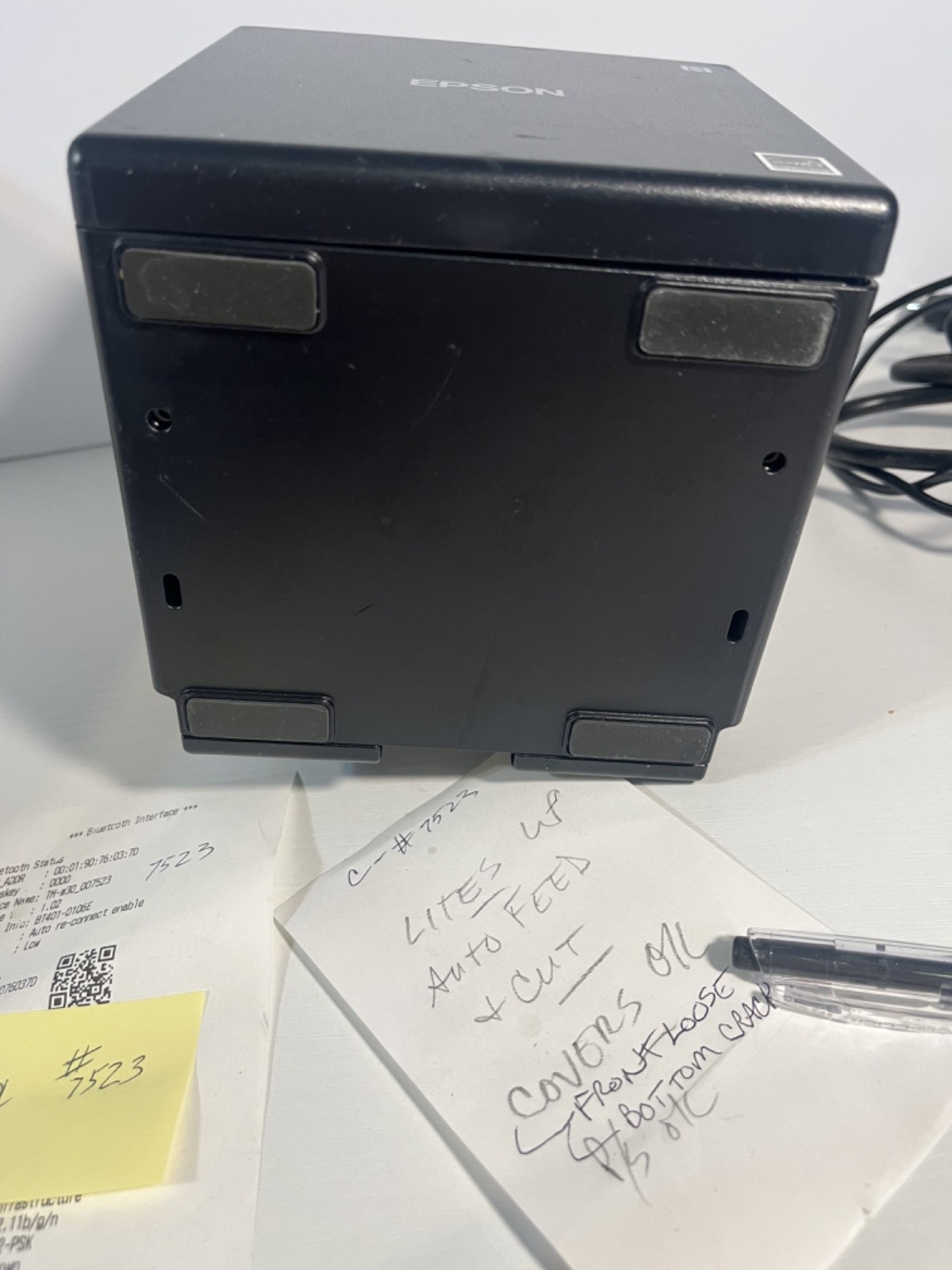 EPSON TMm30ii BLUETOOTH Printer + Power Supply ~TESTED #c7523 $5s/h