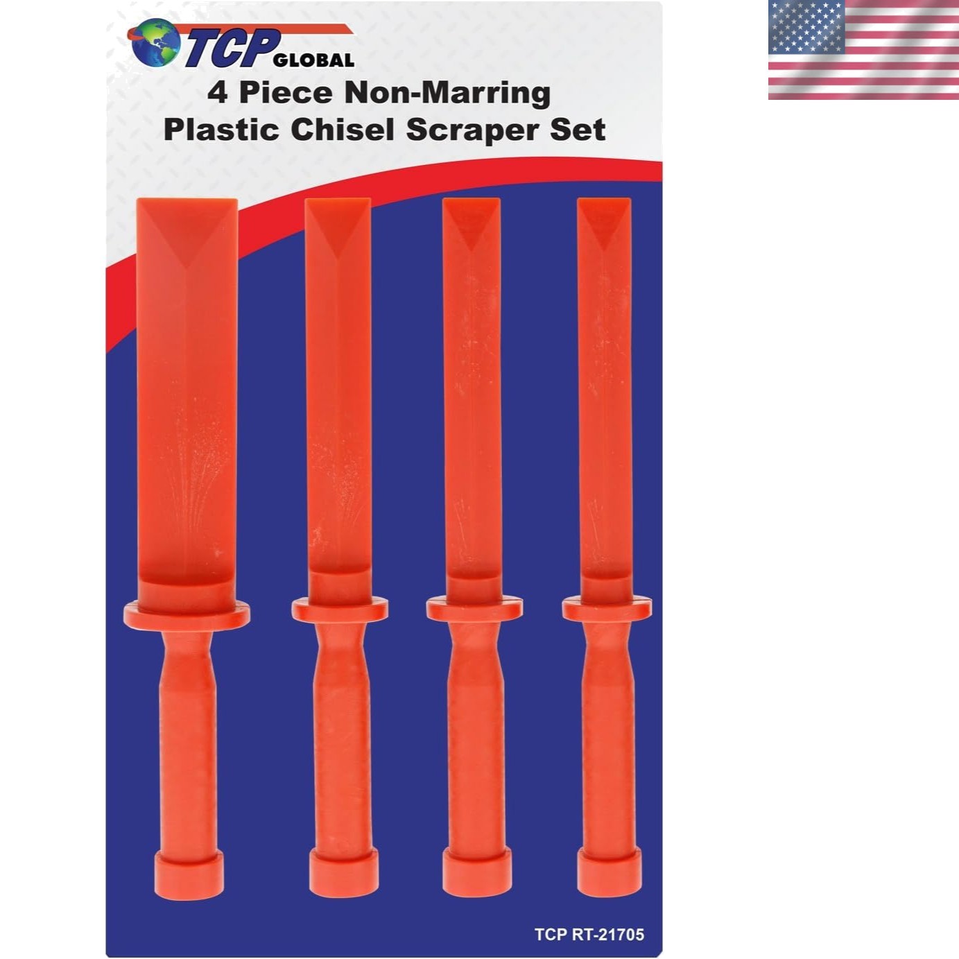 Precision 4 Piece Plastic Chisel Scraper Set - Ergonomic and Lightweight Design