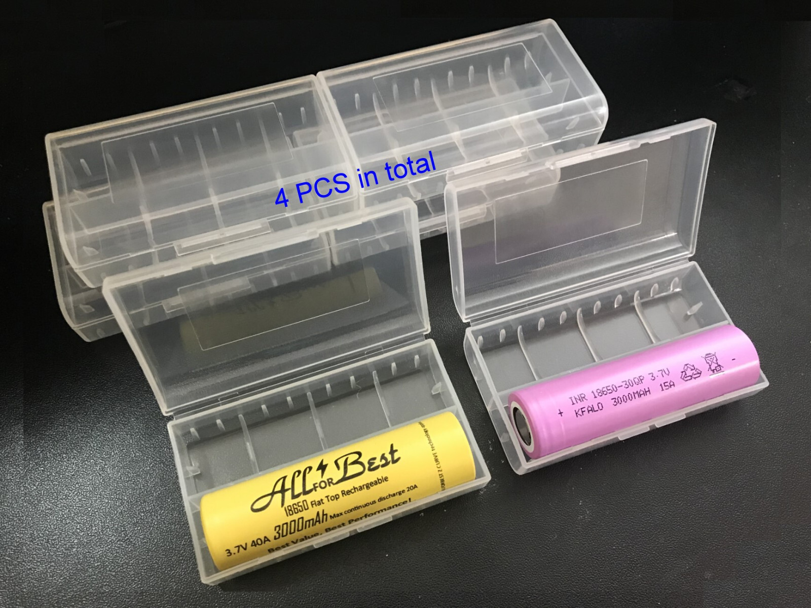 Plastic Case For 3.7v 18650 Battery Samsung 30Q 35E 25R IMREN MXJO &AA AAA(4pcs)