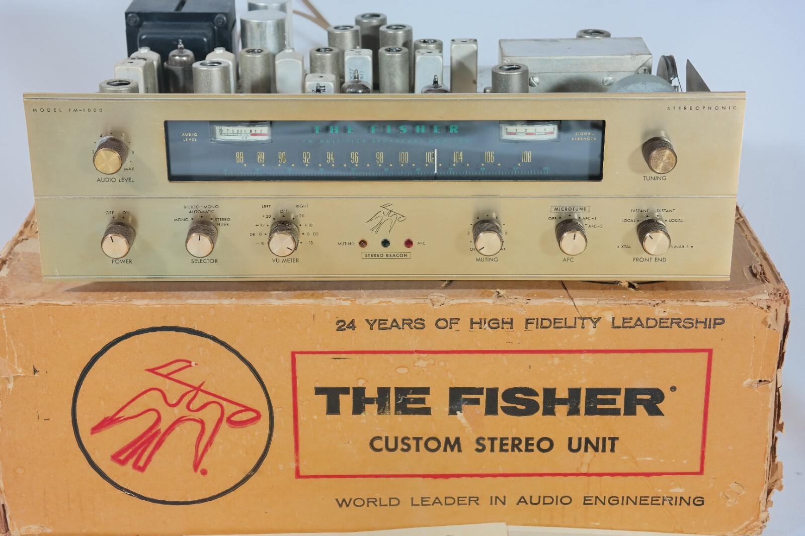 Fisher FM-1000 tube TUNER Pristine condition original BOX collectors piece