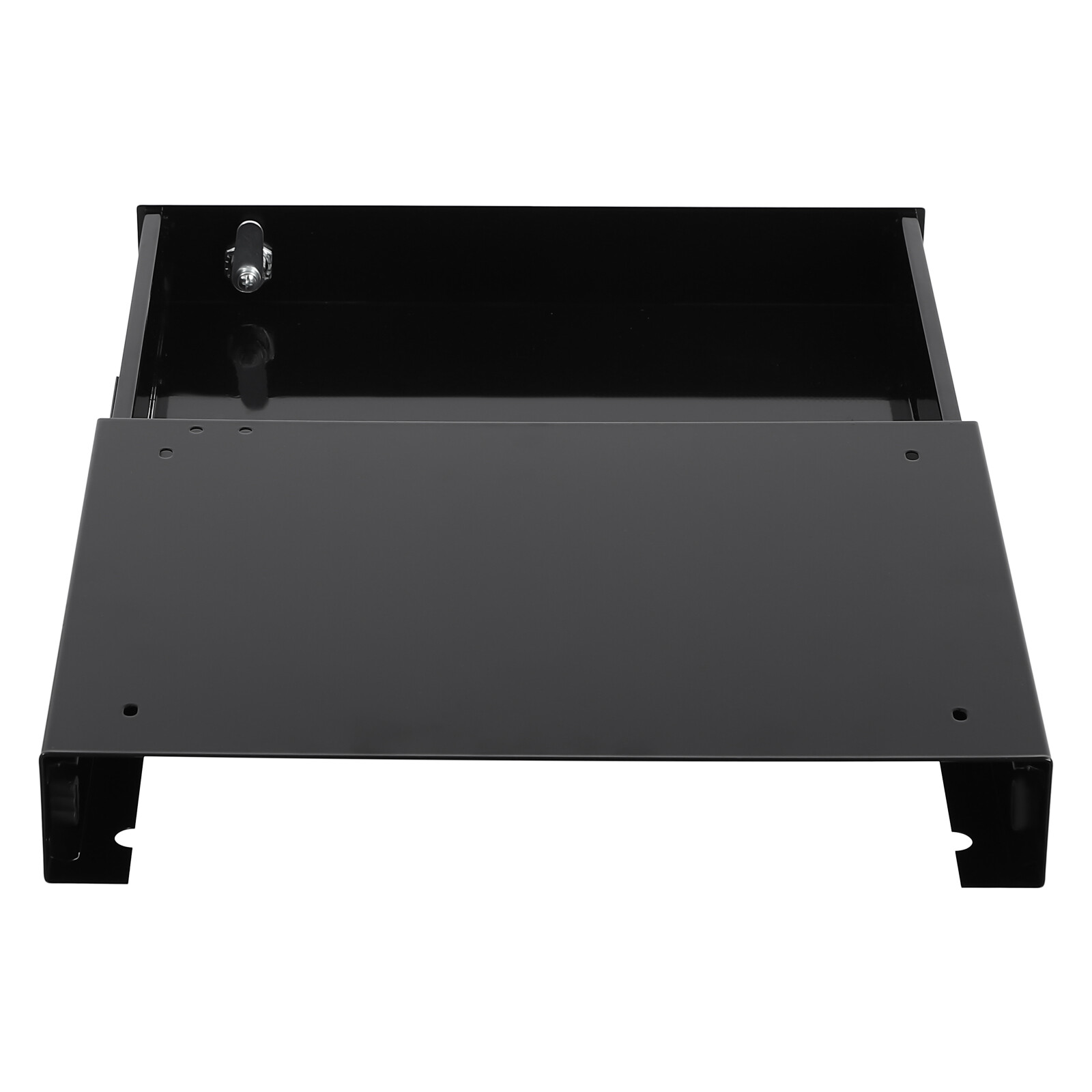 Under Desk Mounted Drawer Storage Sliding Out Tray Black Space Saver With Keys