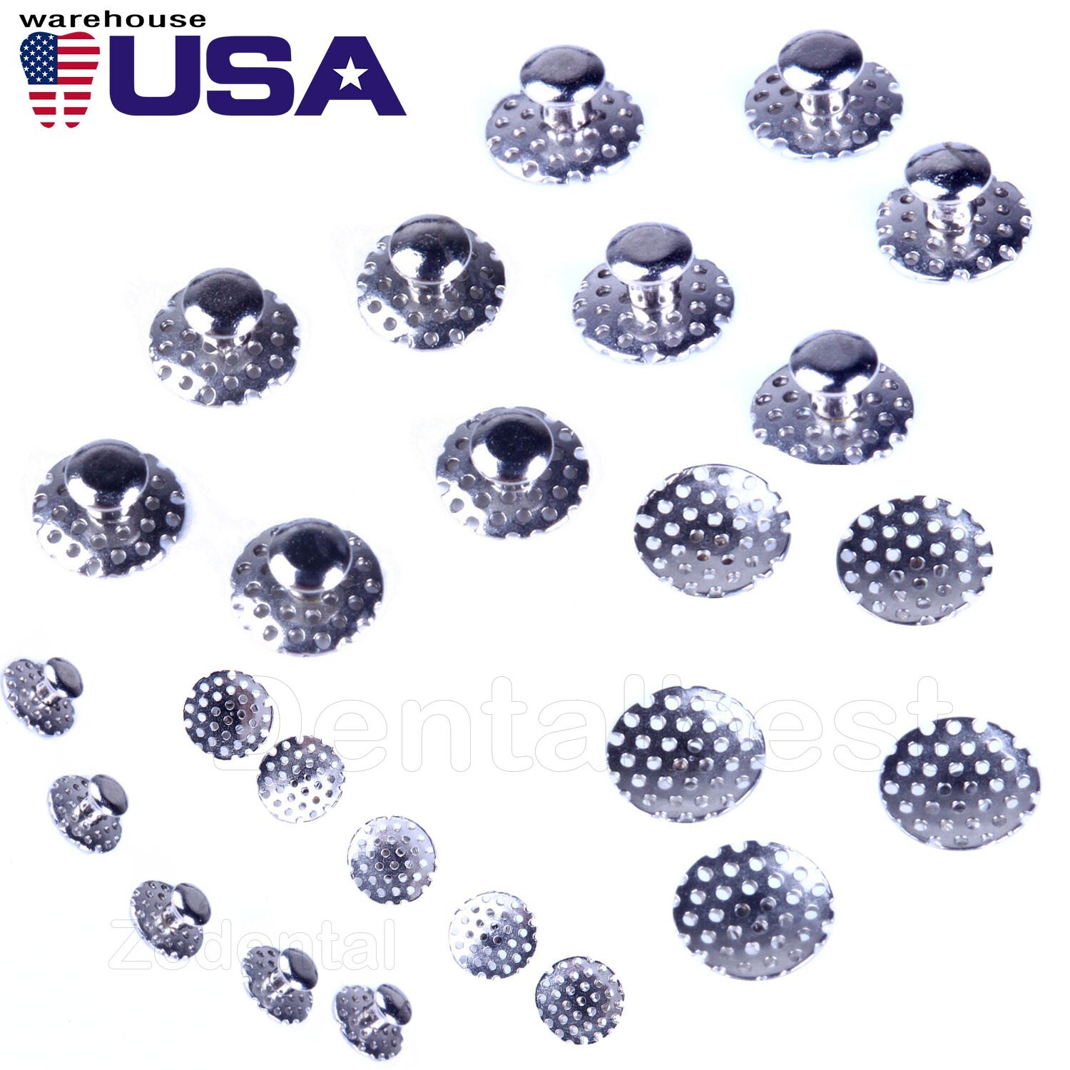 AZDENT Dental Orthodontic Lingual Buttons Bondable TOMY Round Mesh 10pcs/pack