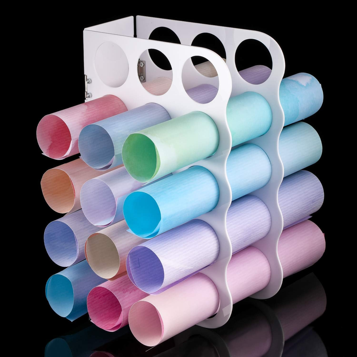 Vinyl Storage Rack Acrylic 15 Holes Vinyl Roll Holder Craft Paper Storage Organi