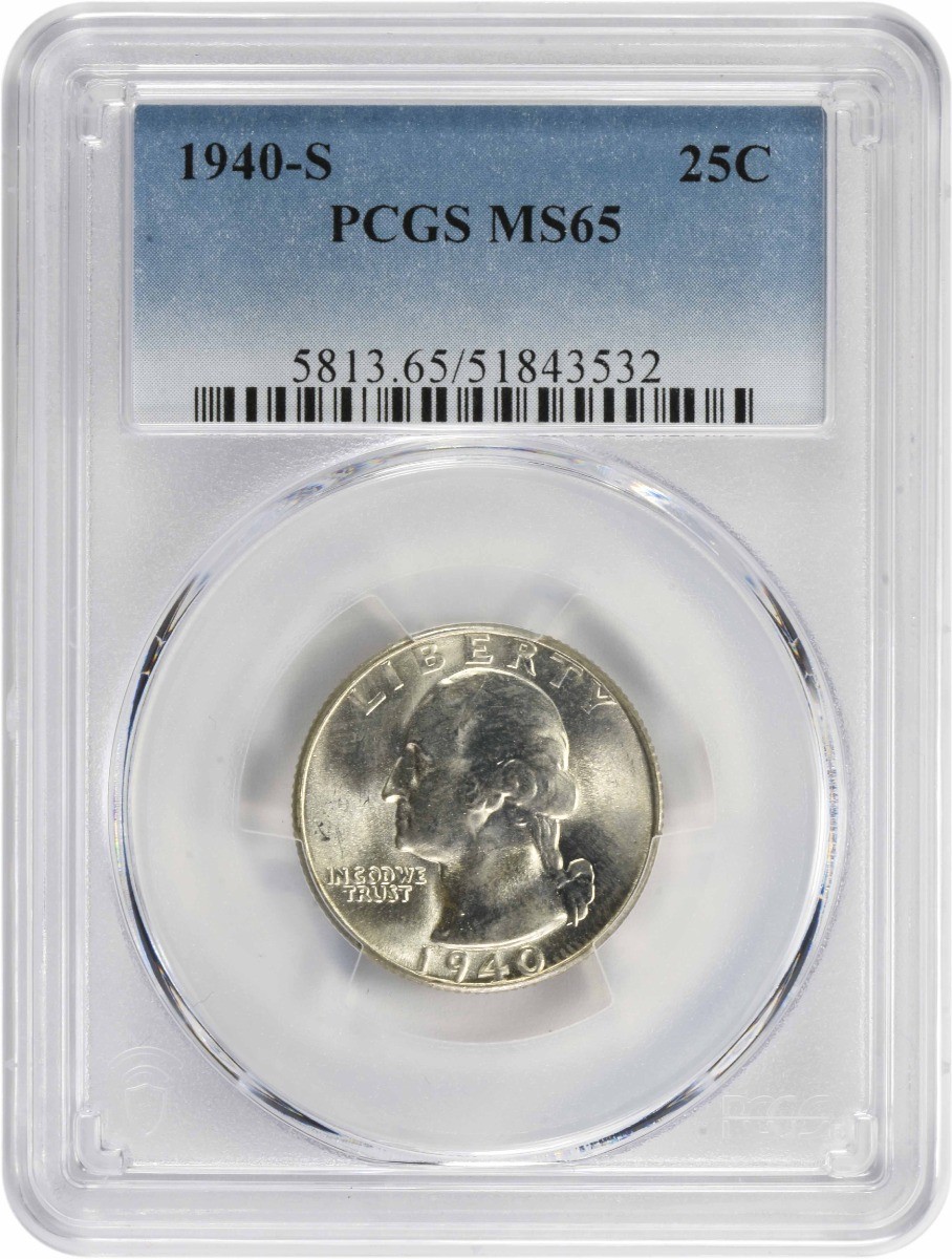 1940-S Washington Silver Quarter MS65 PCGS
