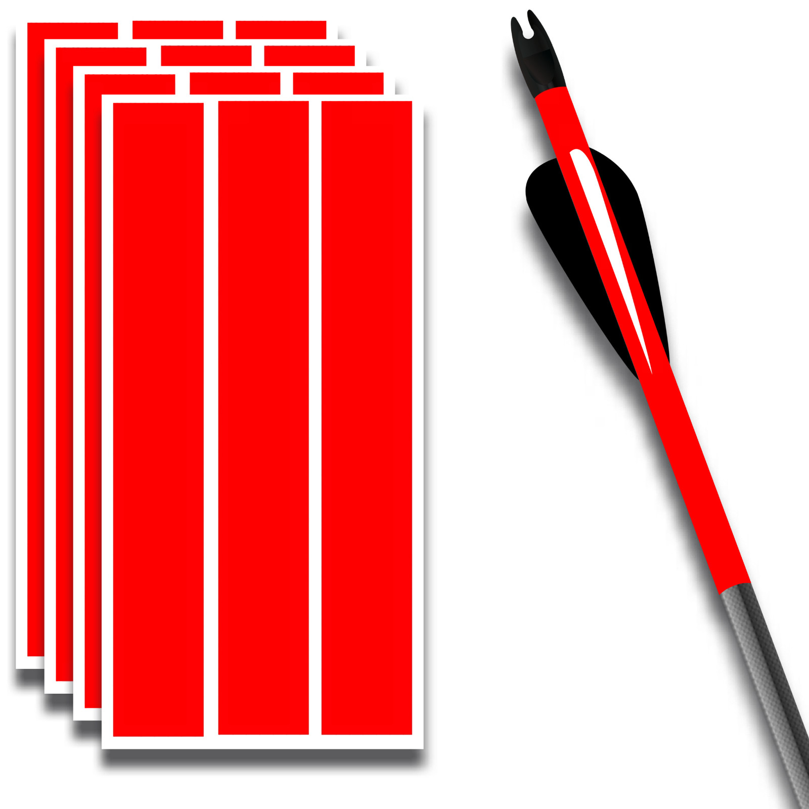 Arrow Wraps Qty. 14 Solid RED Vinyl, Archery, Bow Hunting, Arrow Building