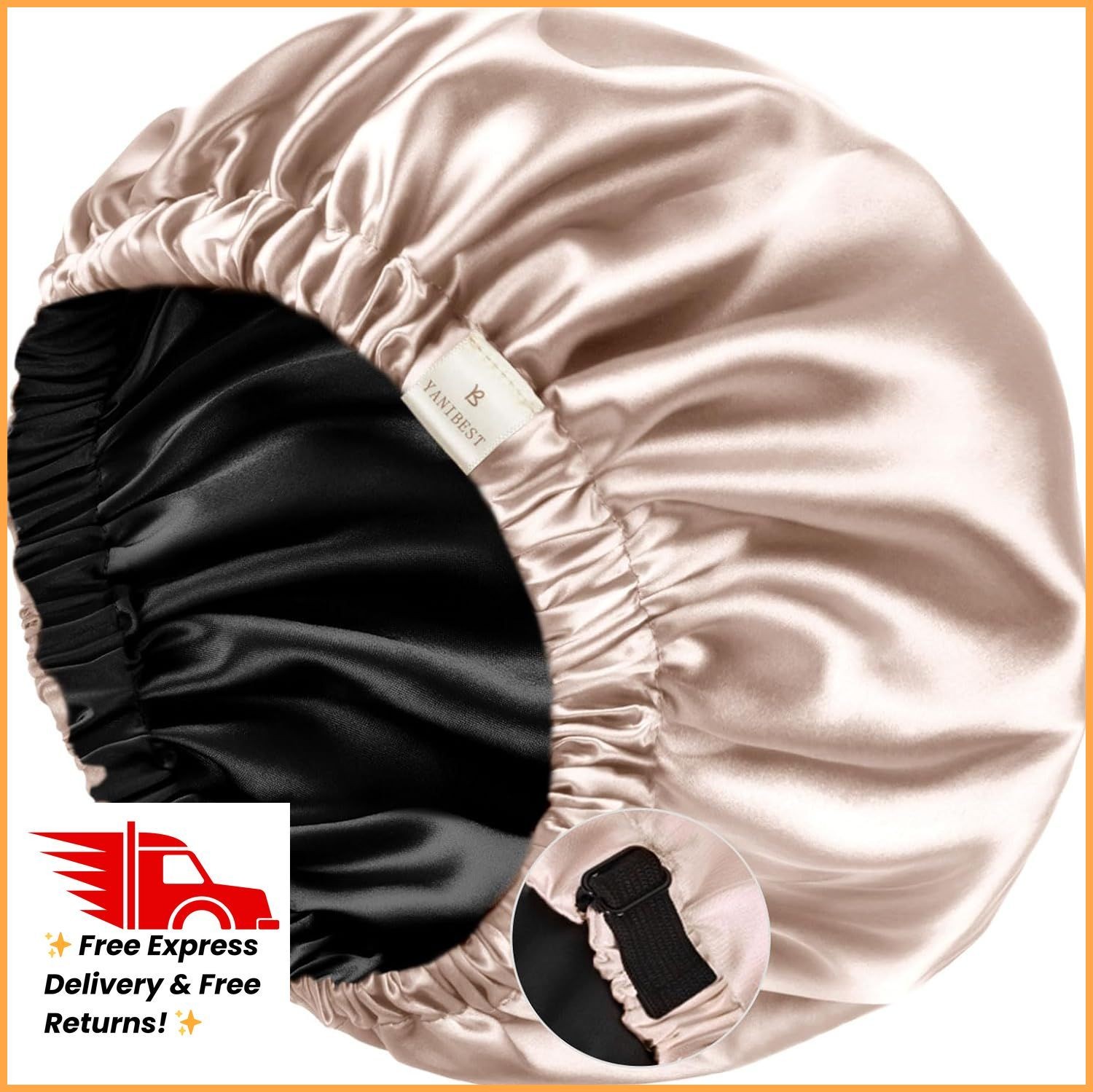 YANIBEST Silk Bonnet Satin Bonnet for Sleeping Women Men, Adjustable Double Laye