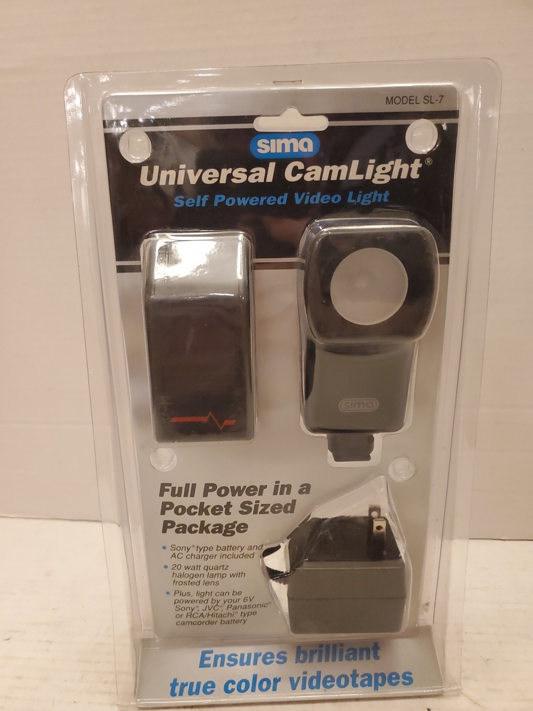SIMA 20 WATT light for camcorder Model SL-7 for Sony, JVC, Panasonic