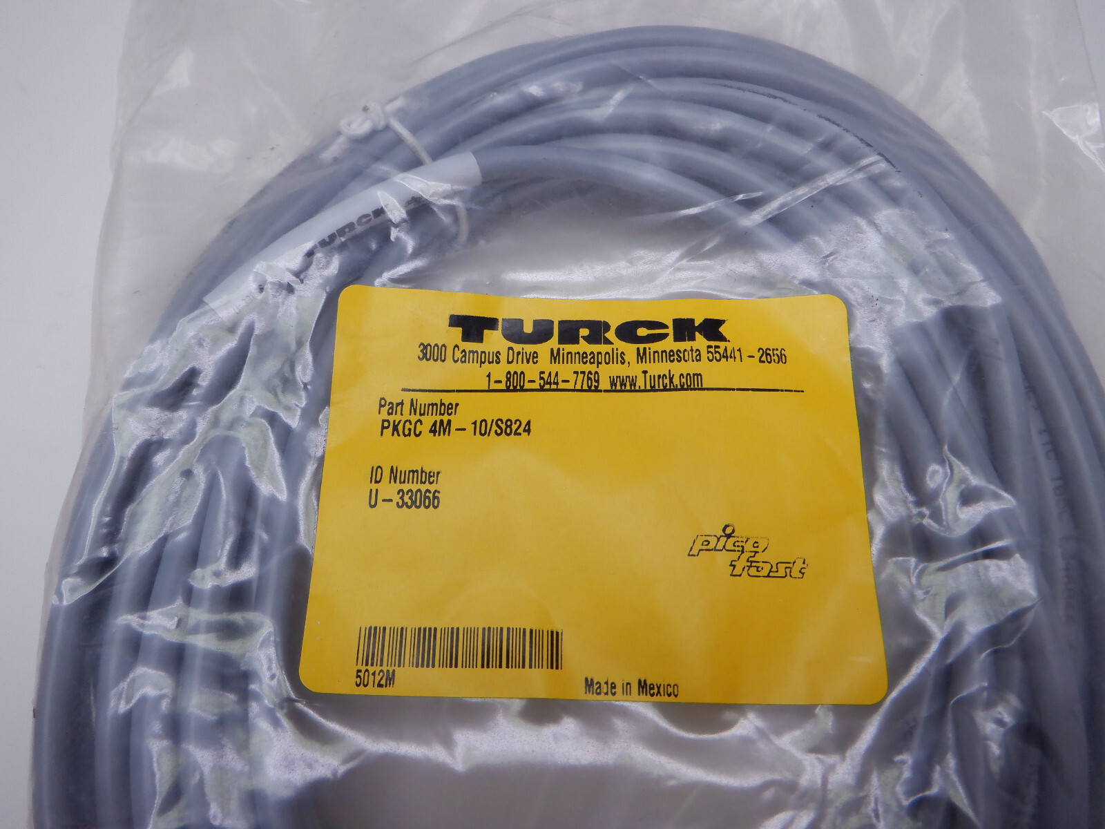 Turck PKGC 4M-10/S824 U-33066 Cordset Cable
