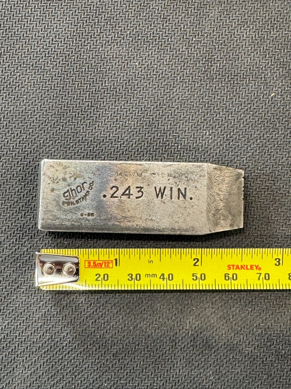 Clymer .243 Winchester Finish Chamber Reamer, Thor .243 WIN Cal. Stamp