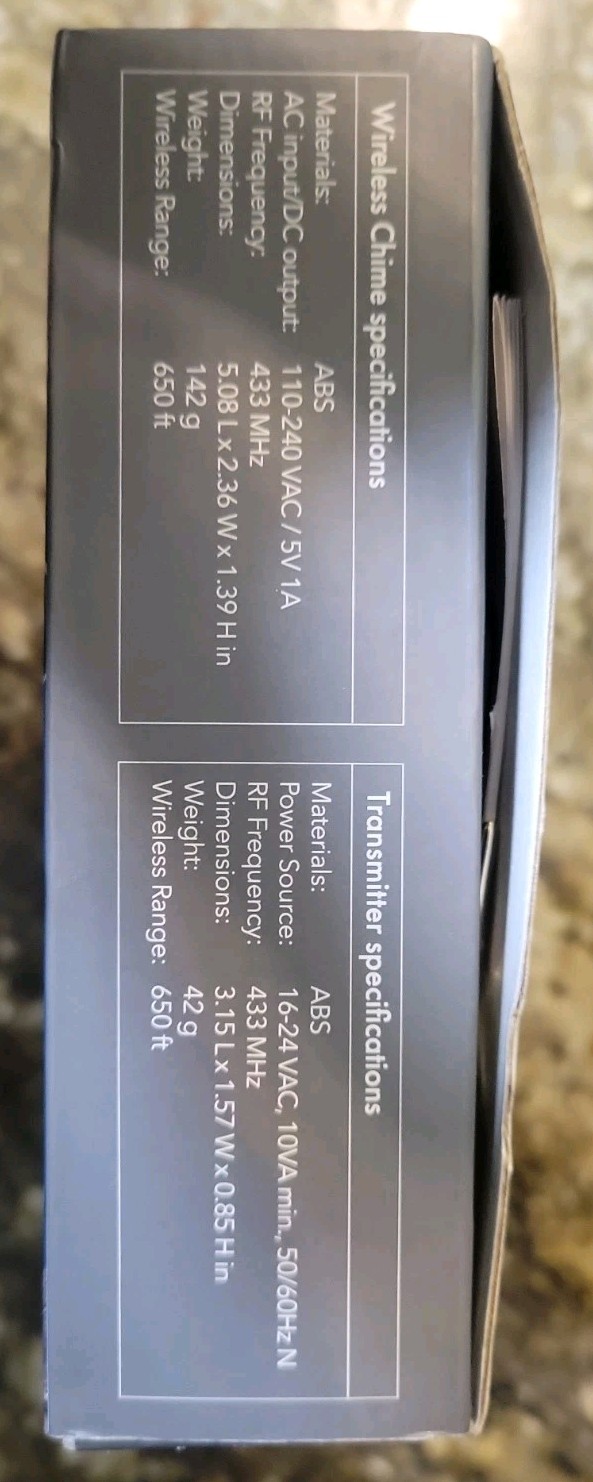 Wasserstein Wireless Chime. New, But Box Is Open