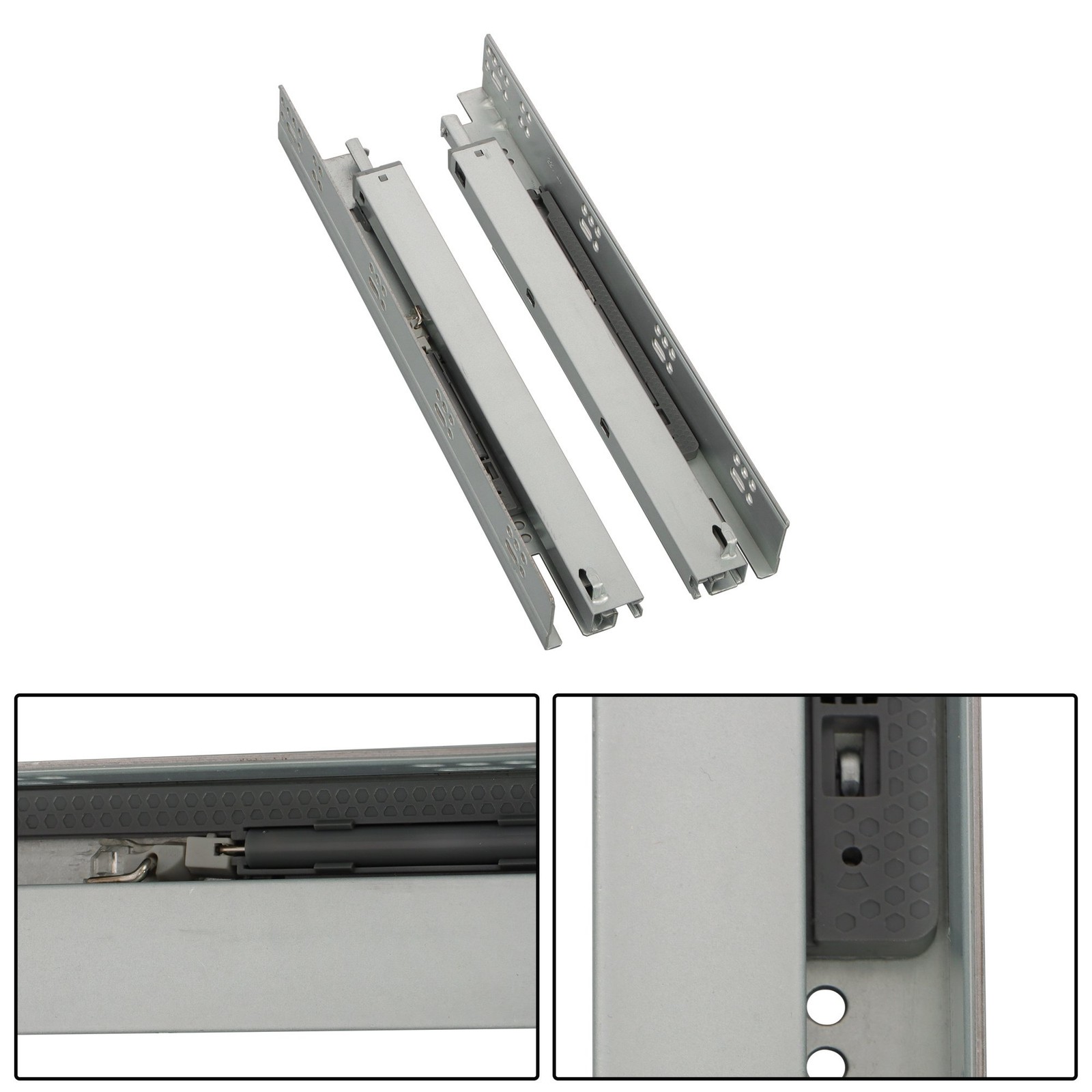 4 Pairs Soft Close Drawer Slides, 15 Inch Drawer Slides Bottom Mount Hidden