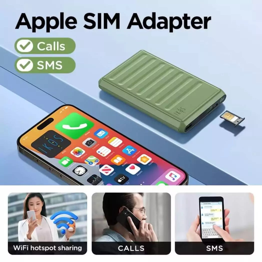 IKOS K7S 4G SIM Adapter For iPhone & Android – Single Sim - Call Text Functions