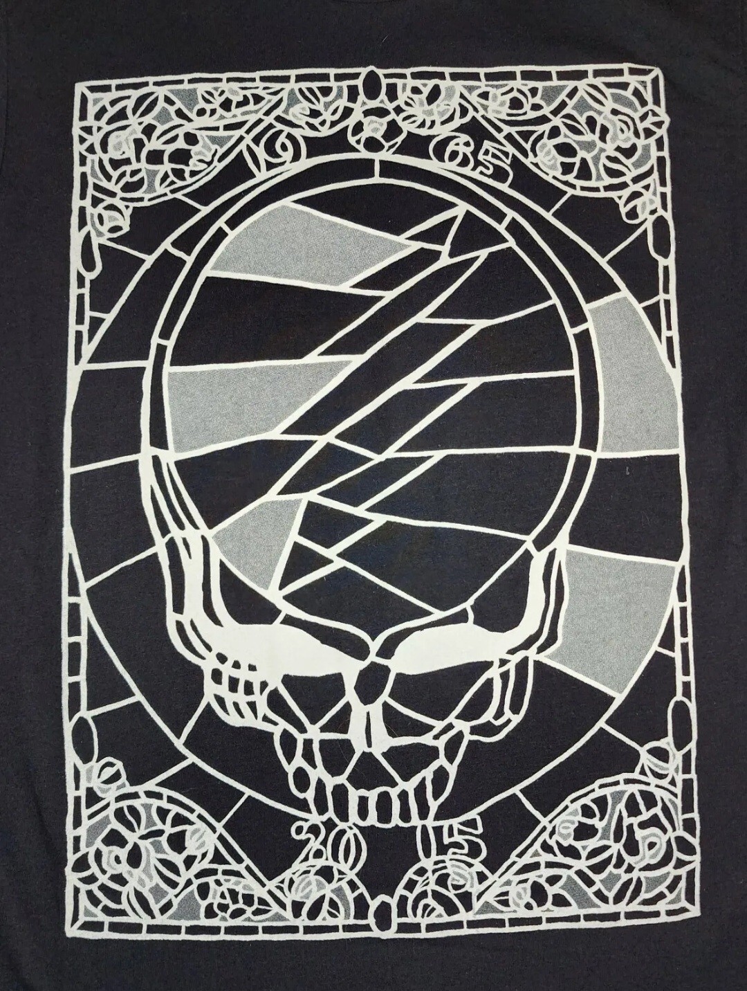 Grateful Dead Steal Your Face Stained Glass 1965 - 2015 Black Shirt Bob Weir