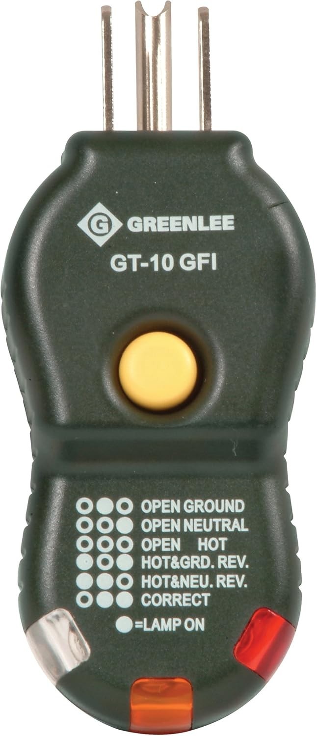 GFCI Circuit Tester Polarity Cube: Compact 20 VAC Testing Tool with LED Indic...