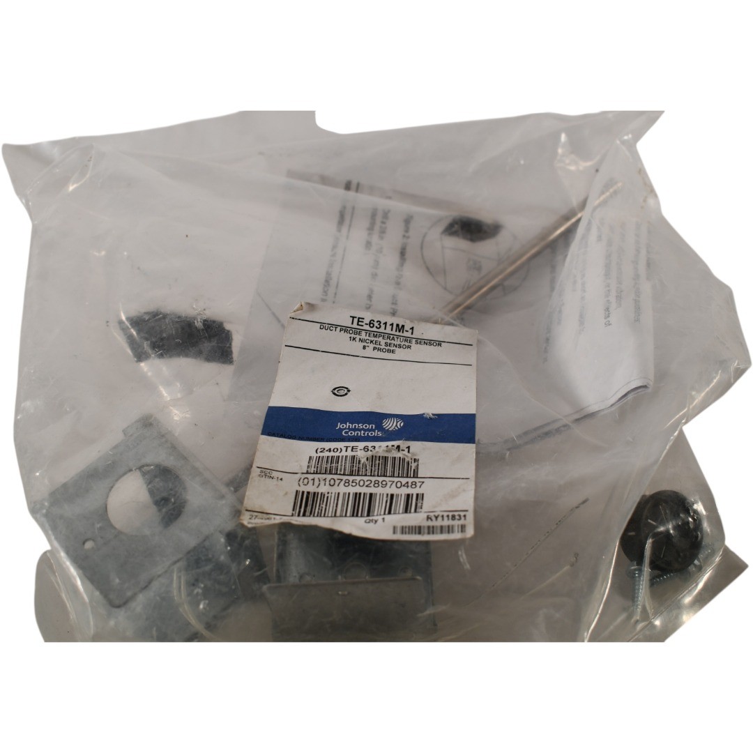 NEW Johnson Controls TE-6311M-1 Duct Probe Temperature Sensor, 8 in. 1K ohm Nick