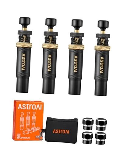 Tire Deflator Kit 4-Pack, Automatic Screw-On Air Down Tool Adjustable 10-30