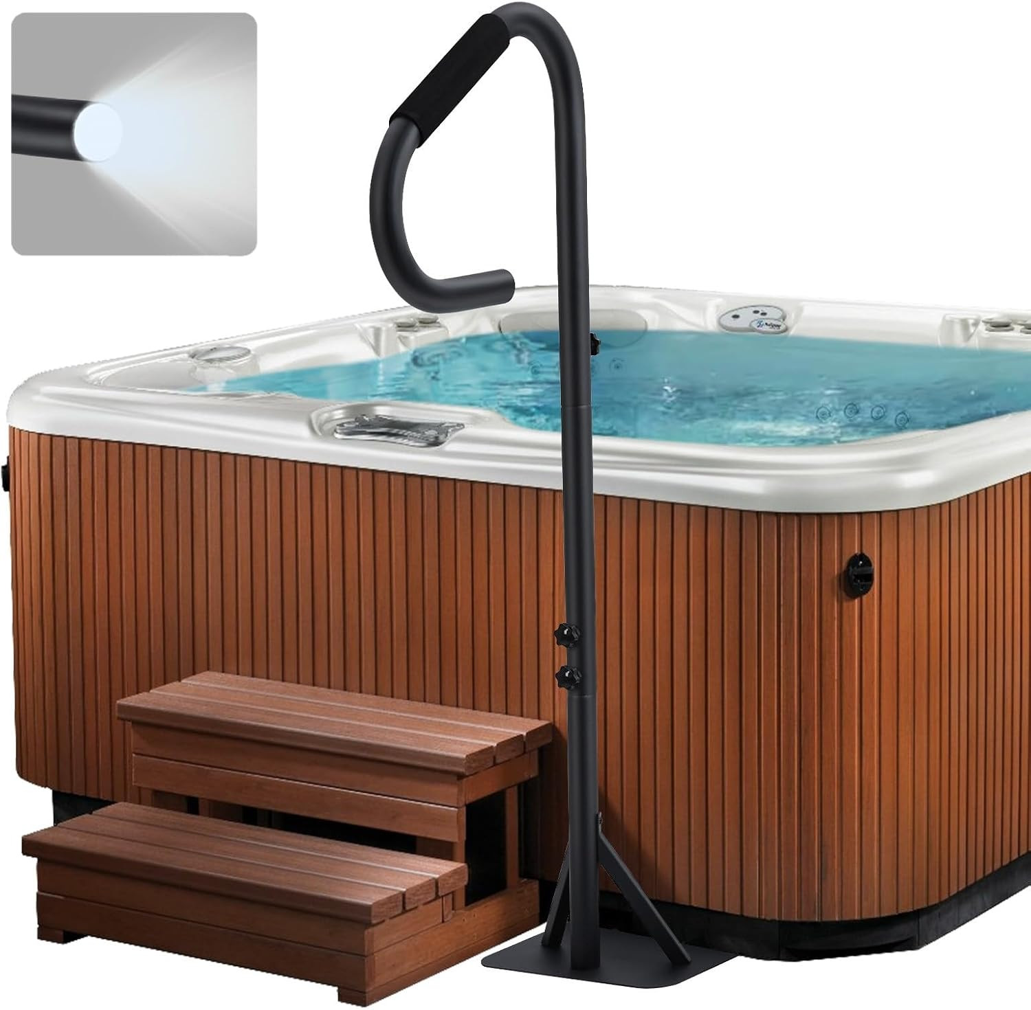 Hot Tub Handrail Spa Side Handrail Adjustable Height 360 Rotatable