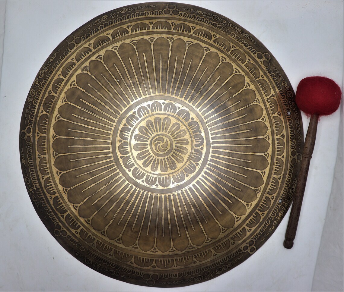 🌟 Hand Carved Handmade Gong - Tibetan Temple Gong - Available in various sizes-